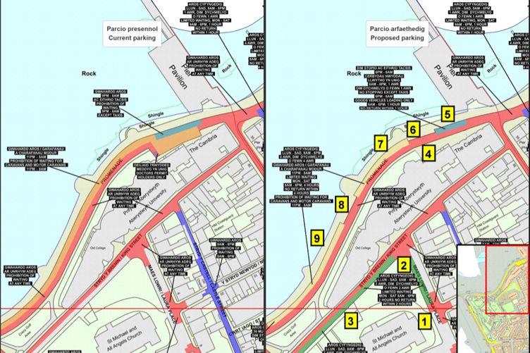(left) current parking (right) proposed parking plan