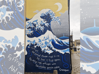 Hokusai and Cranogwen inspire new Aberystwyth town centre mural