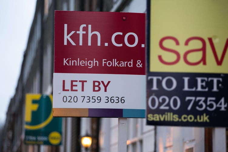 File photo dated 04/12/14 of letting signs on display outside properties in South Kensington, London, as the volume of lending for buy-to-let (BTL) house purchases more than halved over the course of 2023, according to banking and finance industry body UK Finance. Issue date: Monday July 22, 2024.