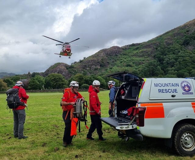Gwynedd rescue teams work together to help injured female