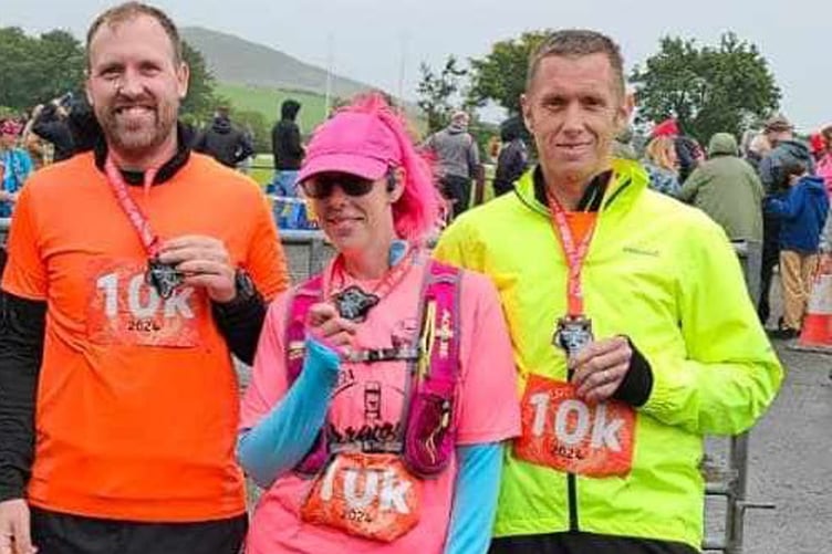 Michael Harris Jennie Thomas and Stephen Thomas at Narberth Nobbler 10km