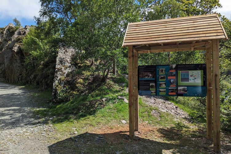 An information shelter at the entrance to Devil’s Gulch in the Elan Valley. Picture: Dŵr Cymru Welsh Water