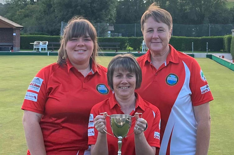 Lampeter Bowling Club's Alis Butten, Carolyn James and Anwen Butten