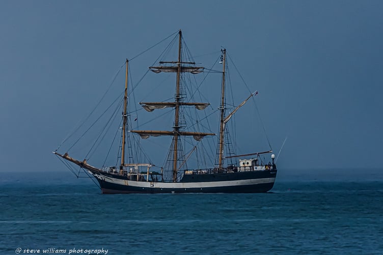 Steve Williams captured this image of The Pelican of London sail training ship, back in the bay off the Aberystwyth coast on Friday.