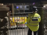 Police patrol Barmouth school at night following criminal damage