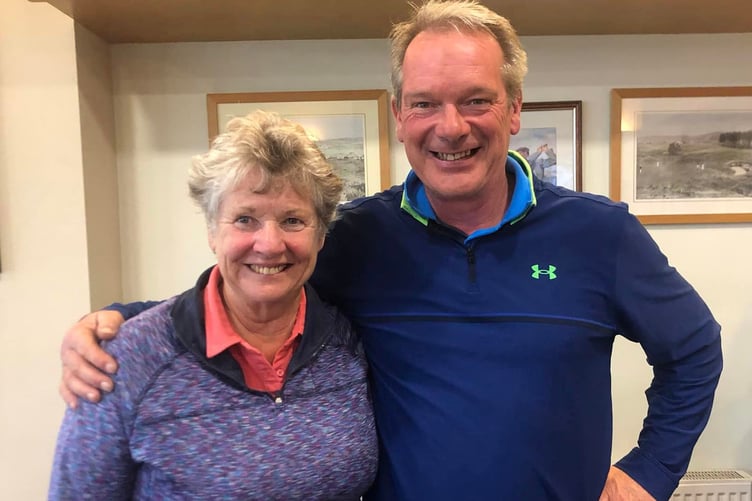 Runners-up Sue Philbin and John Lloyd with 67 net