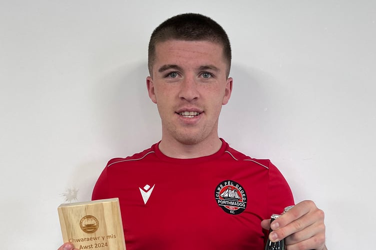 Tom Hilditch has been named Port supporters' player of the month for July/August after scoring nine goals in eight games