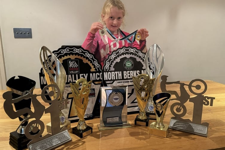 Harper Oliver with some of her trophies