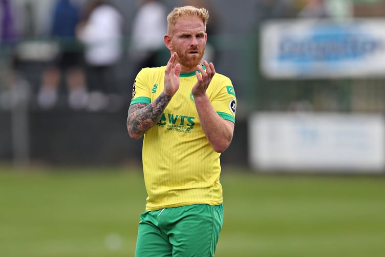CAERNARFON, GWYNEDD, WALES - 26th AUGUST 2024 - Caernarfon's Marc Williams during Caernarfon Town vs Bala Town in Round 4 of the JD Cymru Premier at The Oval, Caernarfon (Pic by Sam Eaden/FAW)