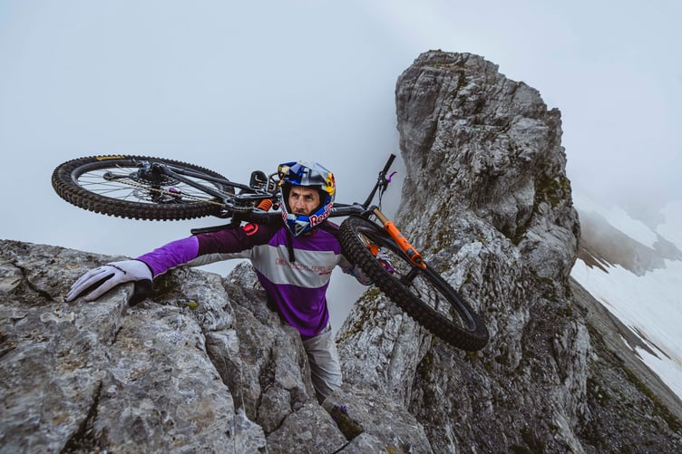 Shooting with Gee Atherton for Ridgeline V in Switzerland.