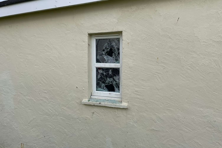 Windows have also been smashed at public toilets nearby. Photo: Criccieth Coastguard Rescue Team