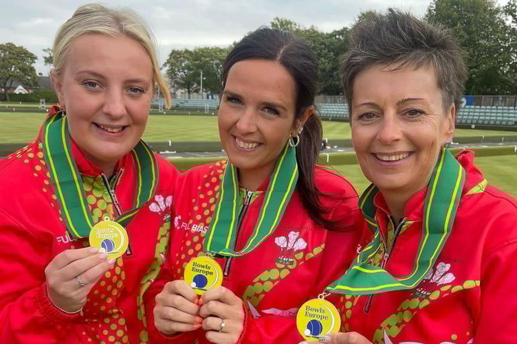 Triples gold success - Jodie McCarthy, Sara Marie Nicholls and Caroline Taylor