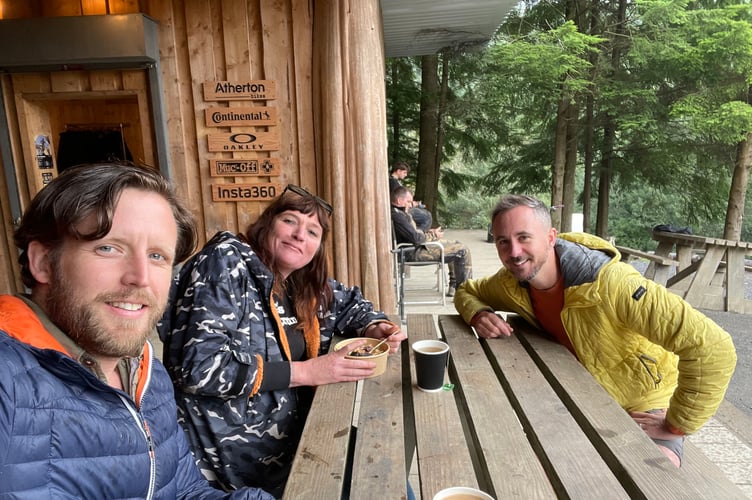 The Sawna Dyfi team Nick Broster, Rob Key and Kim Bryan