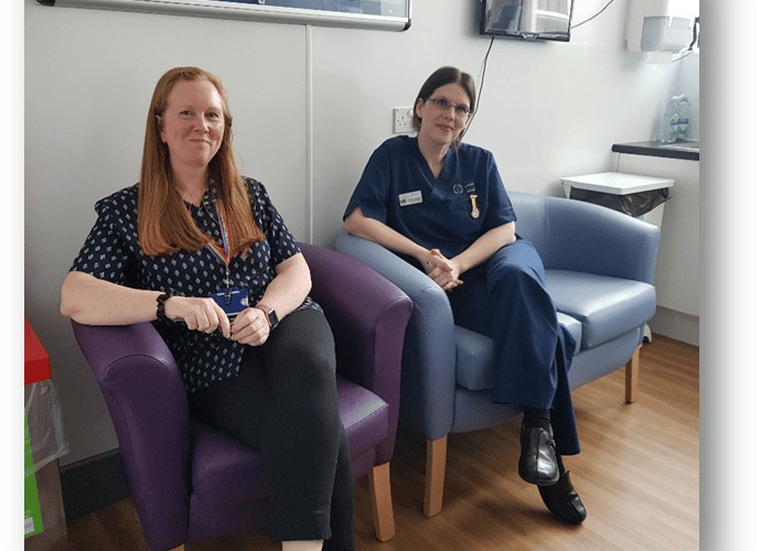 Enfys Davies, Ward Clerk and Bethan Hughes, Senior Sister