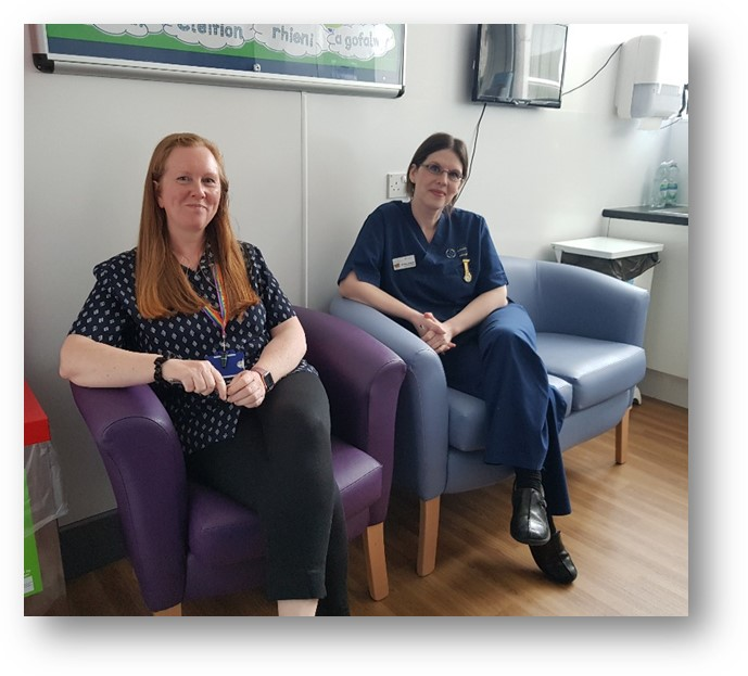 Enfys Davies, Ward Clerk and Bethan Hughes, Senior Sister