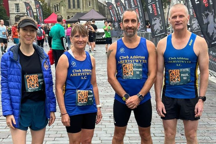 Gemma, Wendy, Edd and Paul at Caernarfon Half Marathon