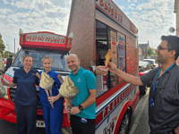 Ice cream van hands out free cones to hospital staff