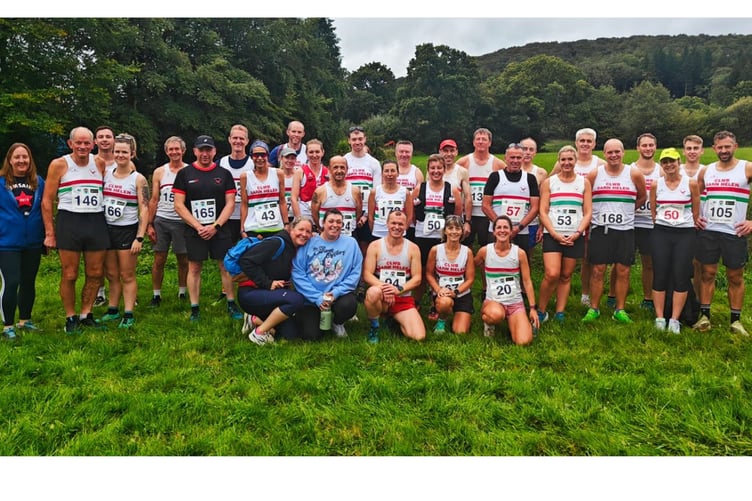Sarn Helen runners at the Pumsaint Trail Half Maratho