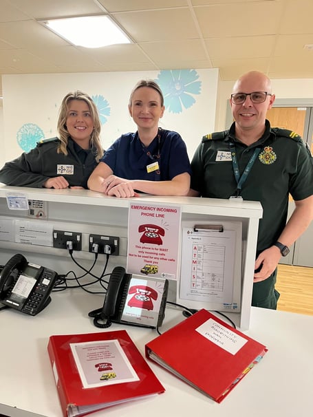 Bethan Jones, Perinatal Safety Champion and Midwife at the Welsh Ambulance Service, Lisa George, Labour Ward Manager at Glangwili Hospital, Steve Magee, Consultant Paramedic and Regional Clinical Lead at the Welsh Ambulance Service