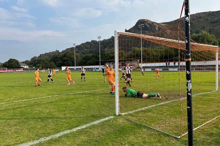 Action from Pwllheli's 5-2 win at Conwy Borough