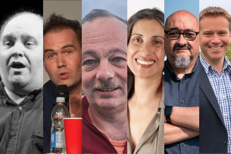 Your Powys County Council candidates - Alwyn Evans for Plaid Cymru, Oliver Lewis from Reform UK, Gareth Jones - independent, Amerjit Dhaliwal from the Green Party, Colin Rigby for Welsh Labour and Dylan Owen for Welsh Liberal Democrats.