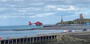 Air ambulance lands on Aberystwyth promenade