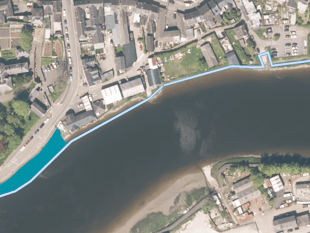Plans unveiled to build flood wall along Cardigan riverbank