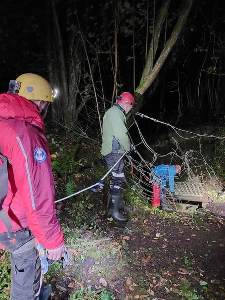 North Wales Cave Rescue Organisation at the entrance to the mine