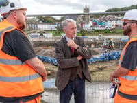 Minister visits Aberaeron as flood defence work continues