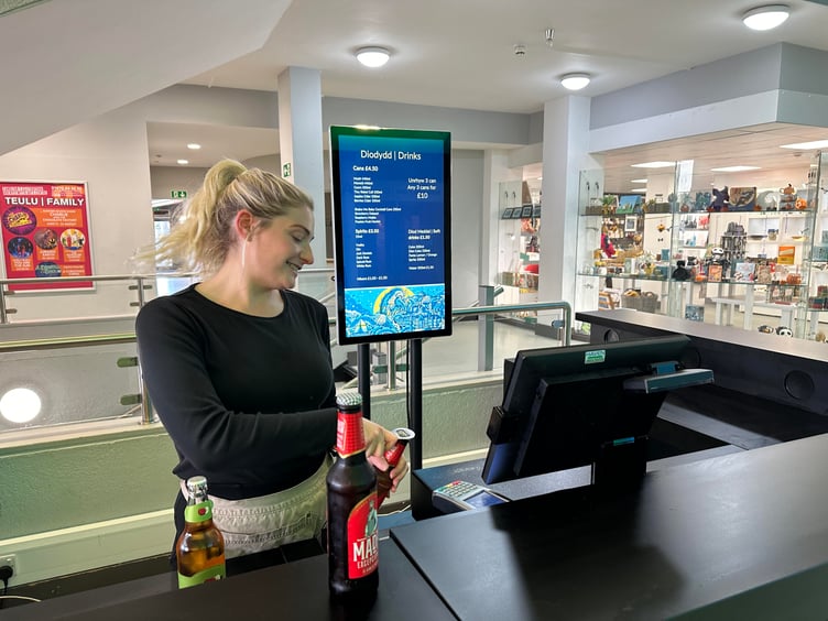 One of the new digital screens at Aberystwyth Arts Centre