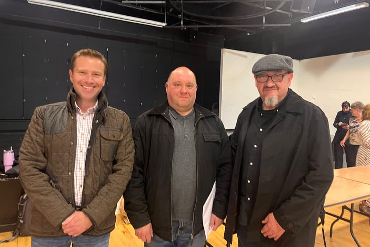 Machynlleth County Council candidates Dylan Owen, Alwyn Evans and Colin Rigby