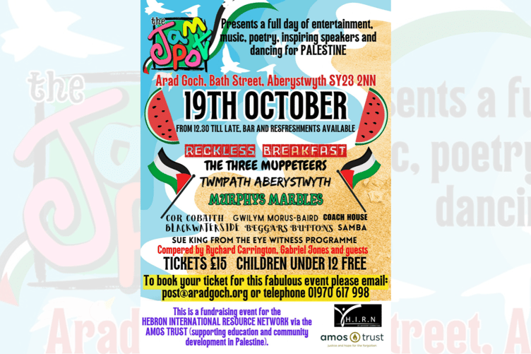 Borth fundraising group the Jam Pot is hosting an all-day music event to fundraise for Medical Aid for Palestinians