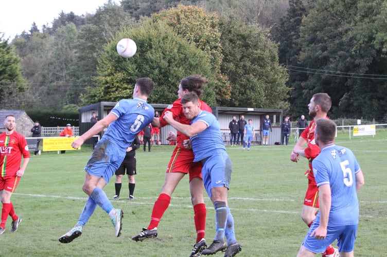 Action from Nantlle Vale's 1-0 win at Felinheli