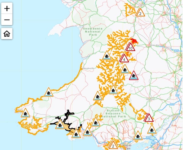 Flood warnings issued across Wales following heavy rain