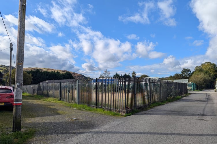 The former gasworks site in Machynlleth