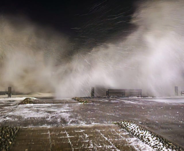 Tywyn prom battered by storm