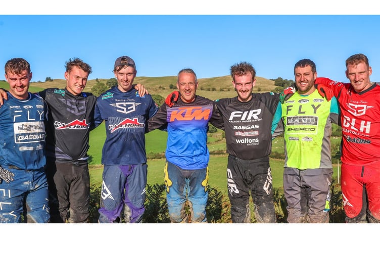 First left, Carwyn Rosser from Lampeter along with his team mate Tomos Wright and Sion Evans from Lampeter finished 11th club team whilst 5th from left Alex Walton from Rhayader, Roger Holland and Gethin Humphries claimed 6th club team and best British club team in the process. In the middle a proud team manager Paul Davies