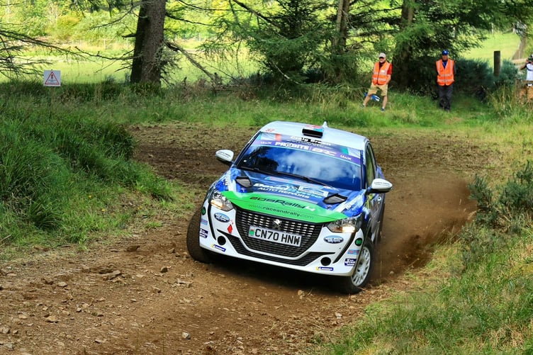 Ioan Lloyd and co-driver Sion Williams in their Peugeot 208 Rally4
