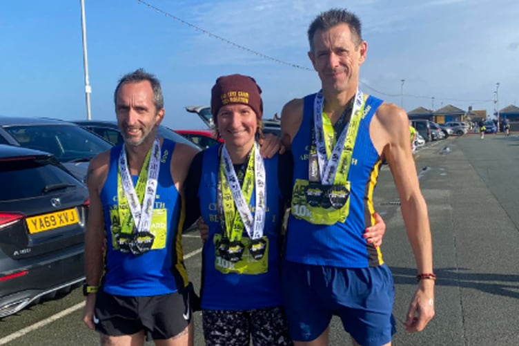 Edd, Lina and Pau;l with their impressive medal haul at Abergele