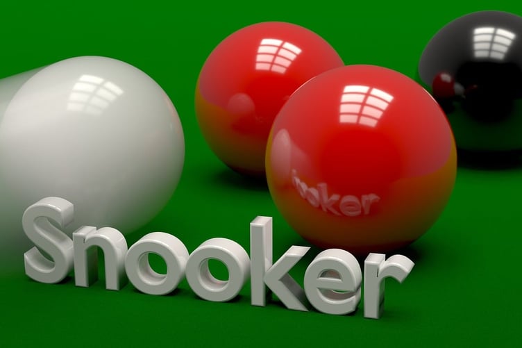 Snooker balls and title, stock image