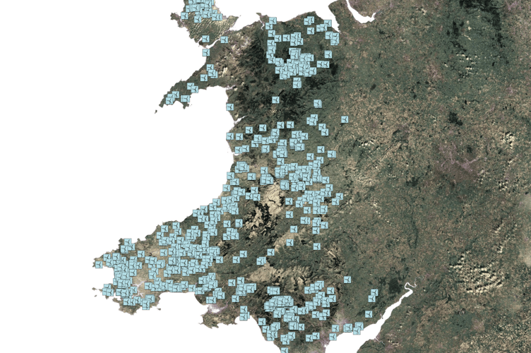 Wind turbines in Wales mapped by OS