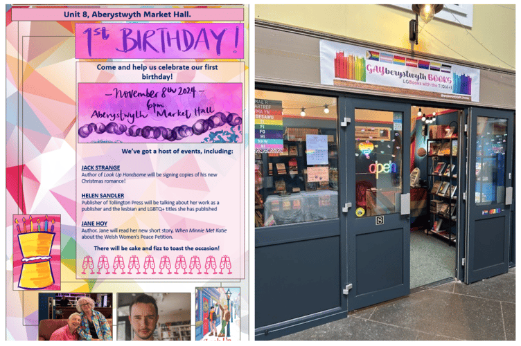Gayberystwyth Books first birthday is hosting an event on 8 November at 6pm to celebrate their first year in business
