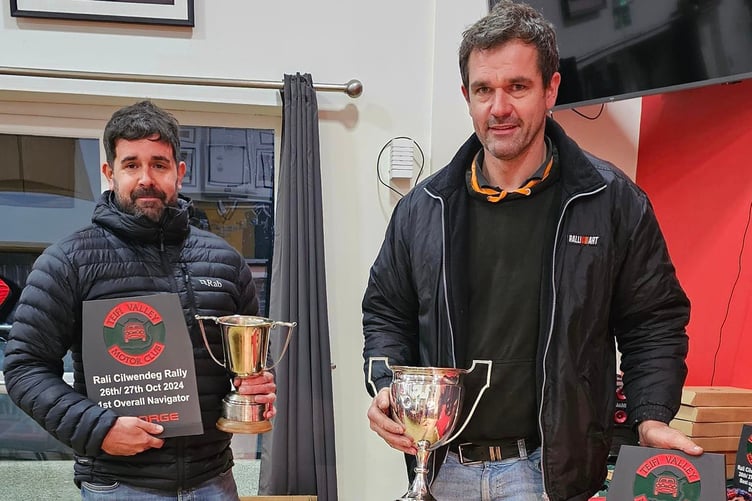 Cilwendeg Rally winners Richard Jerman and Alan James (Photo: Sue Davies)