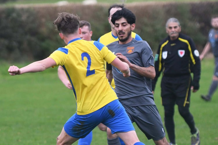 Adam Bashdar Sardasht equalised for Tywyn (Photo: Doris O'Keefe)