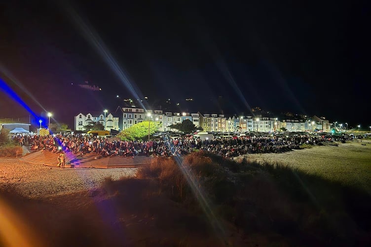 Aberdyfi Fire Station photograph of the crowd ready to watch the fireworks