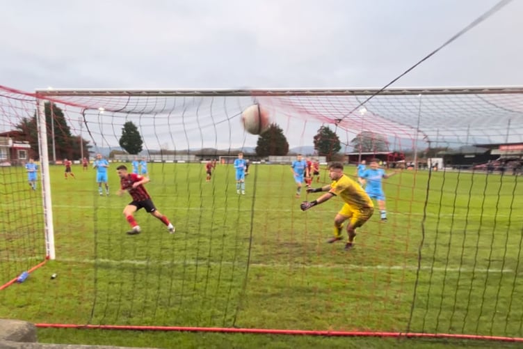 John Littlemore opens the scoring for Porthmadog