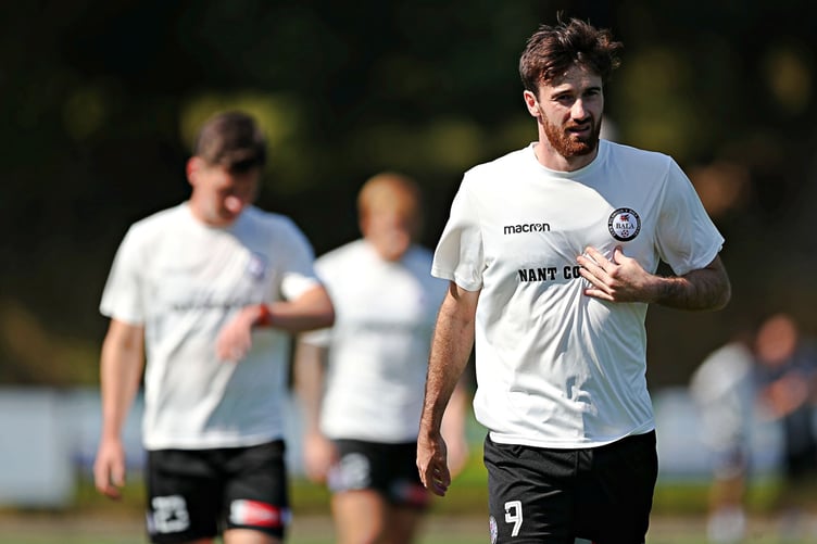 BALA, GWYNEDD, WALES - 31st AUGUST 2024 - Bala's George Newell before Bala Town vs Penybont FC in Round 5 of the JD Cymru Premier at Maes Tegid, Bala (Pic by Sam Eaden/FAW)