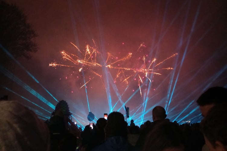 The lasers detracted from the fireworks in places but it was great to see the display return to Aberystwyth. Photo: Julie McNicholls Vale