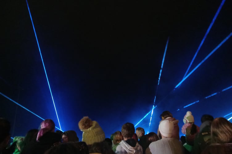 The lasers before the firework. Photo: Julie McNicholls Vale