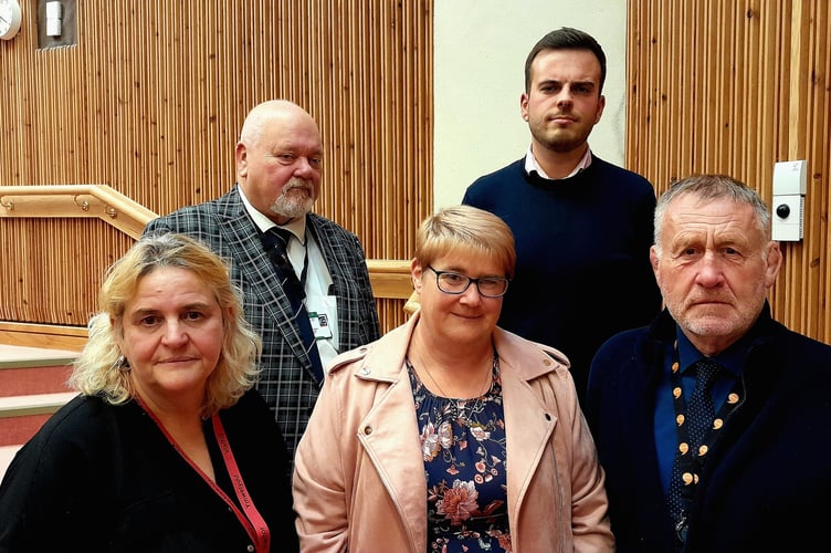 Plaid Cymru Gwynedd councillors, Gwynfor Owen, Dewi Jones, Delyth Griffiths, Meryl Roberts and Dilwyn Morgan are angry that winter fuel payments have been cut